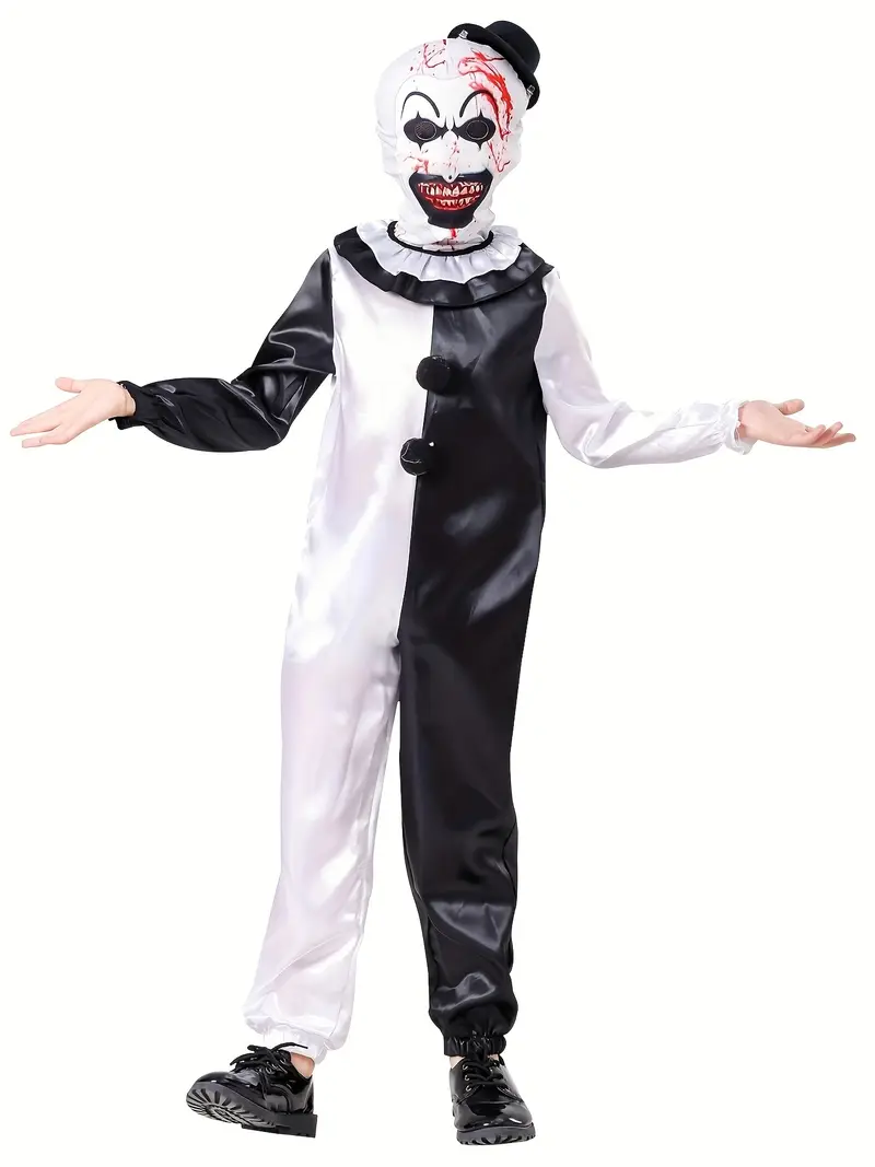 Disfraz de Art the Clown para Niño – Payaso de Terror Terrifier con Máscara y Sombrero (Niños) miniatura 2