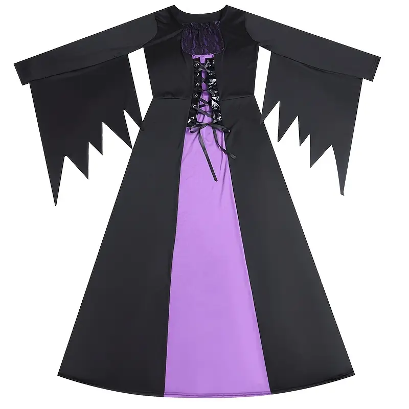 Disfraz de Bruja Morada y Negra para Mujer con Sombrero | Halloween Adulto miniatura 2