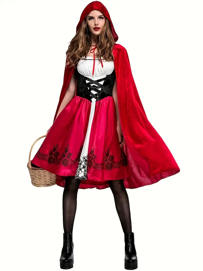 Disfraz Caperucita Roja Mujer Adulto con Capa Halloween