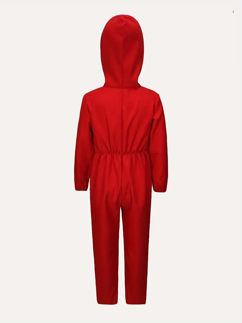 Disfraz La Casa de Papel Infantil – Mono Rojo con Capucha y Máscara de Dalí (Niños) miniatura 3