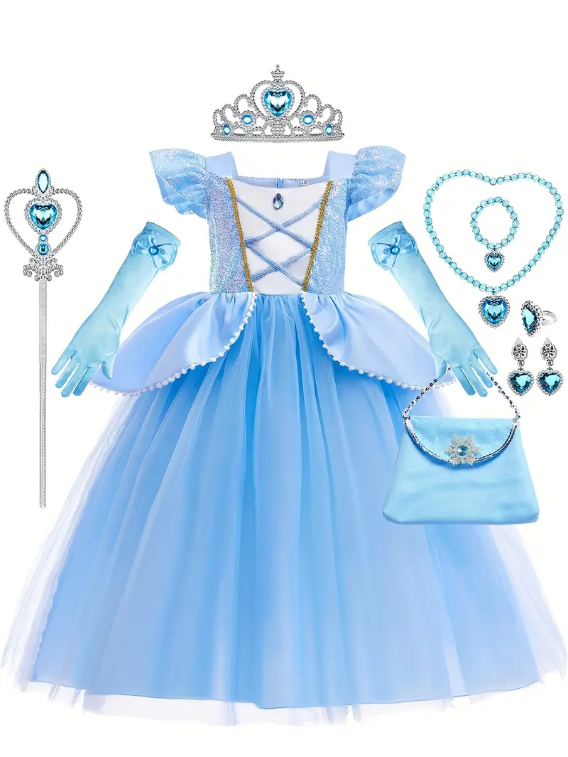 Disfraz de Princesa Cenicienta Azul para Niñas