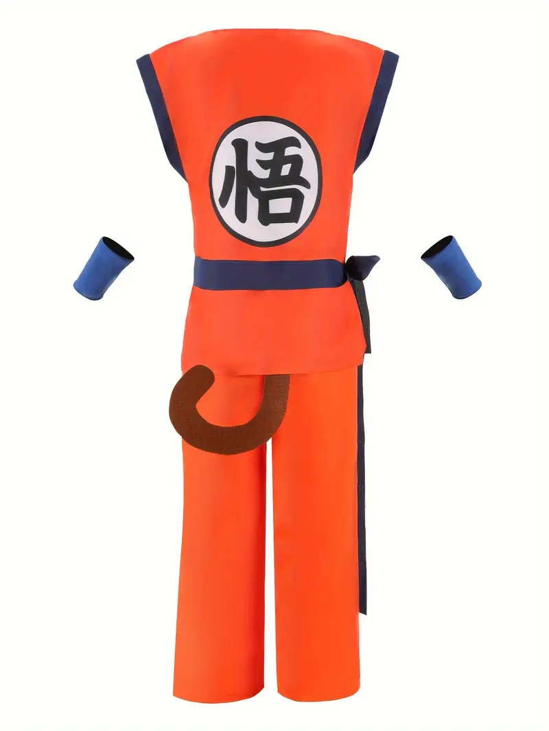 Disfraz de Goku Infantil – Traje Naranja con Cinturón y Muñequeras (Dragon Ball Z) miniatura 3