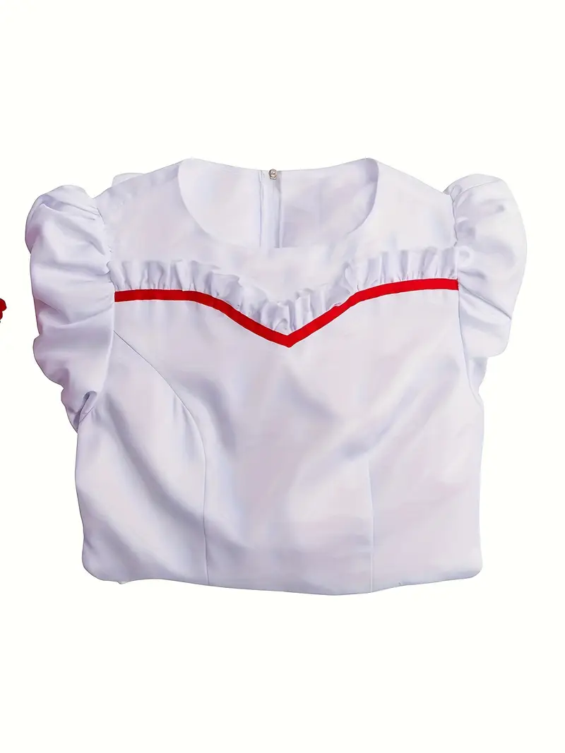 Disfraz de Annabelle Mujer – Vestido Blanco con Lazo Rojo miniatura 3