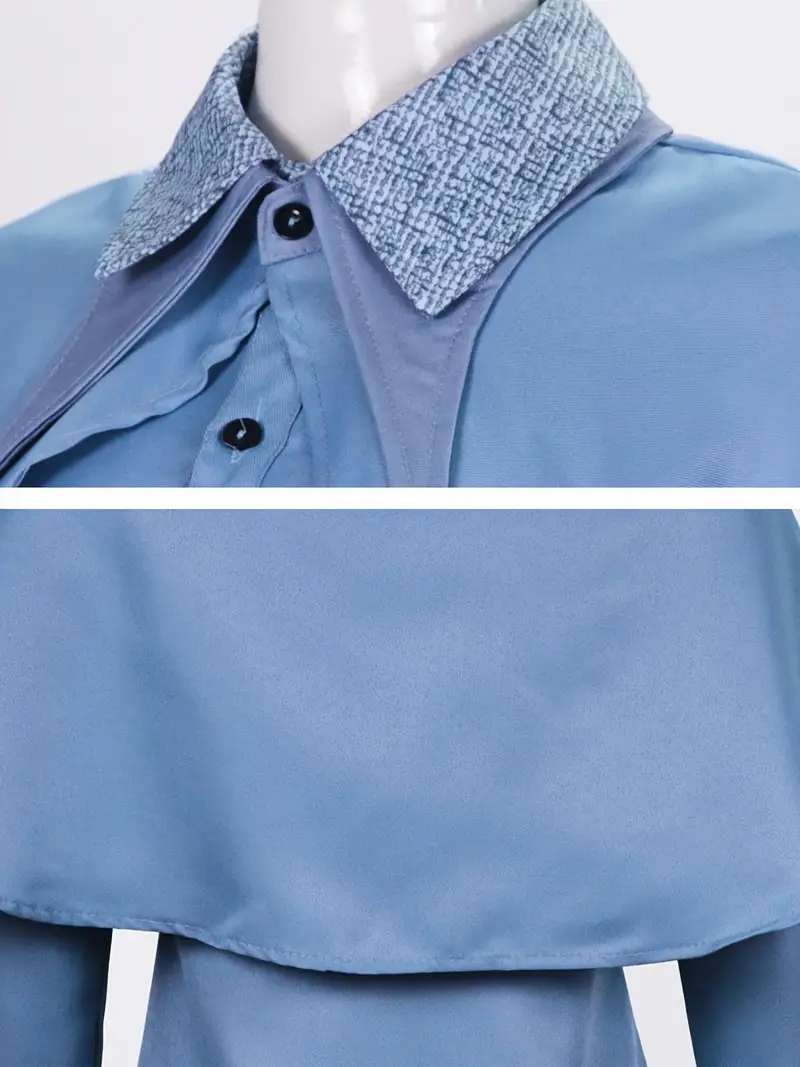 Disfraz Beauxbatons Harry Potter para Mujer – Vestido Azul con Capa y Sombrero 💙 | La Cueva del Terror miniatura 3