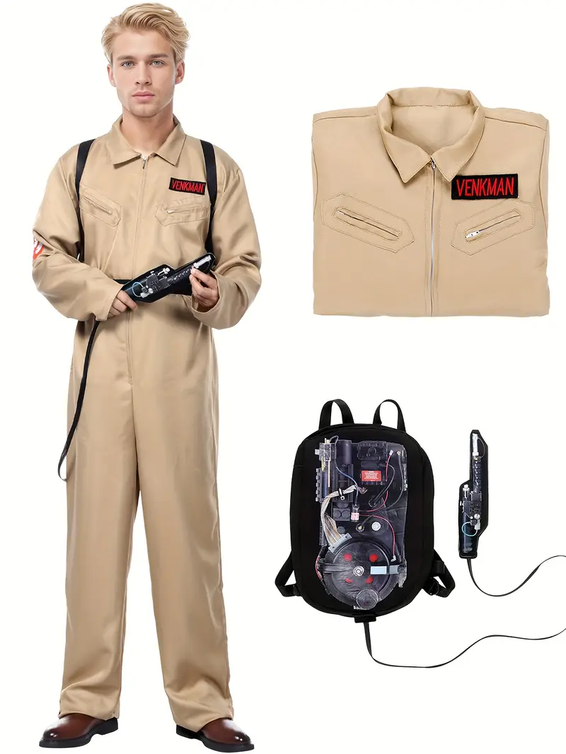 Disfraz Cazafantasmas Hombre – Mono Beige con Mochila de Protones Halloween miniatura 2