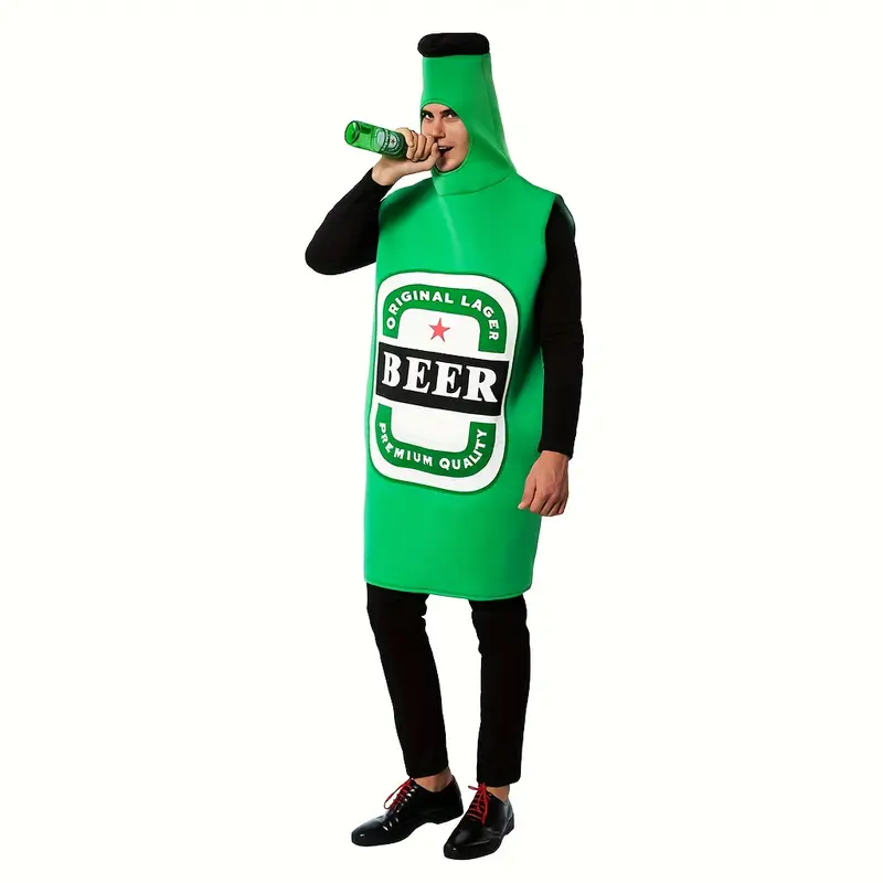 Disfraz de Botella de Cerveza para Adultos – Traje Verde Divertido 🍺 miniatura 2