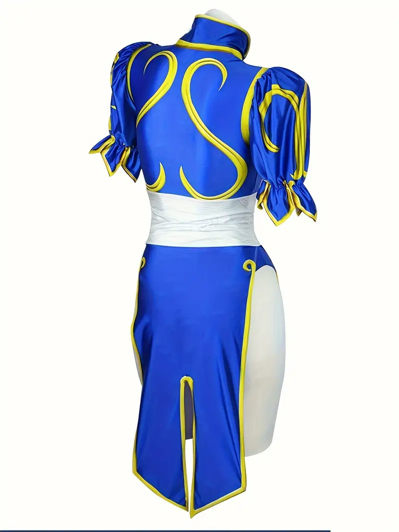 Disfraz de Chun-Li Mujer – Street Fighter Cosplay Azul | La Cueva del Terror miniatura 2