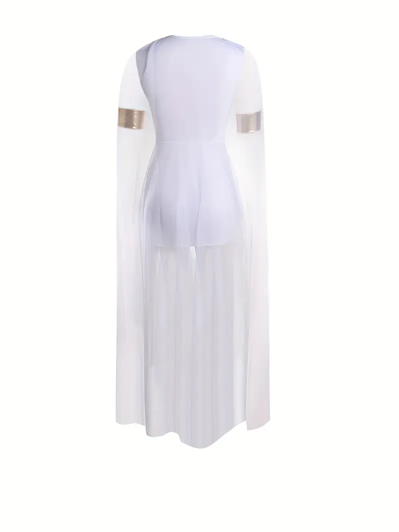 Disfraz de Diosa Griega Romana Mujer – Vestido Blanco con Tocado y Accesorios miniatura 3