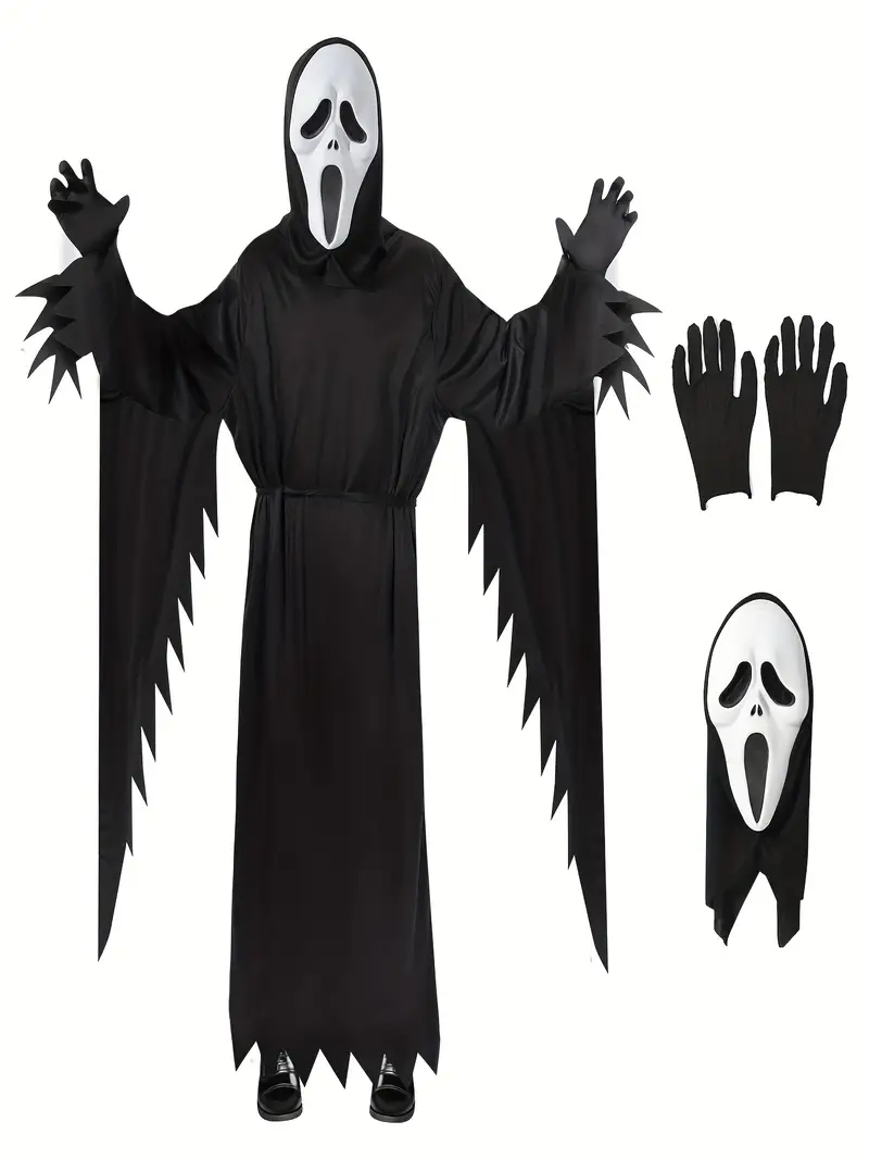Disfraz Ghostface Scream Hombre – Máscara y Capa Halloween Perú