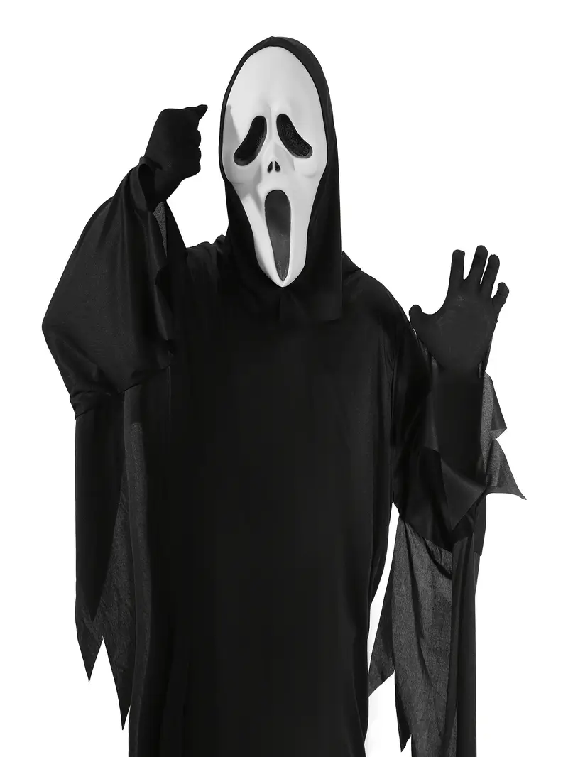 Disfraz Ghostface Scream Hombre – Máscara y Capa Halloween Perú miniatura 2