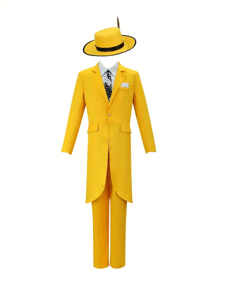 Disfraz de La Máscara para Hombre – Traje Amarillo con Sombrero y Corbata 🎩 | La Cueva del Terror miniatura 2