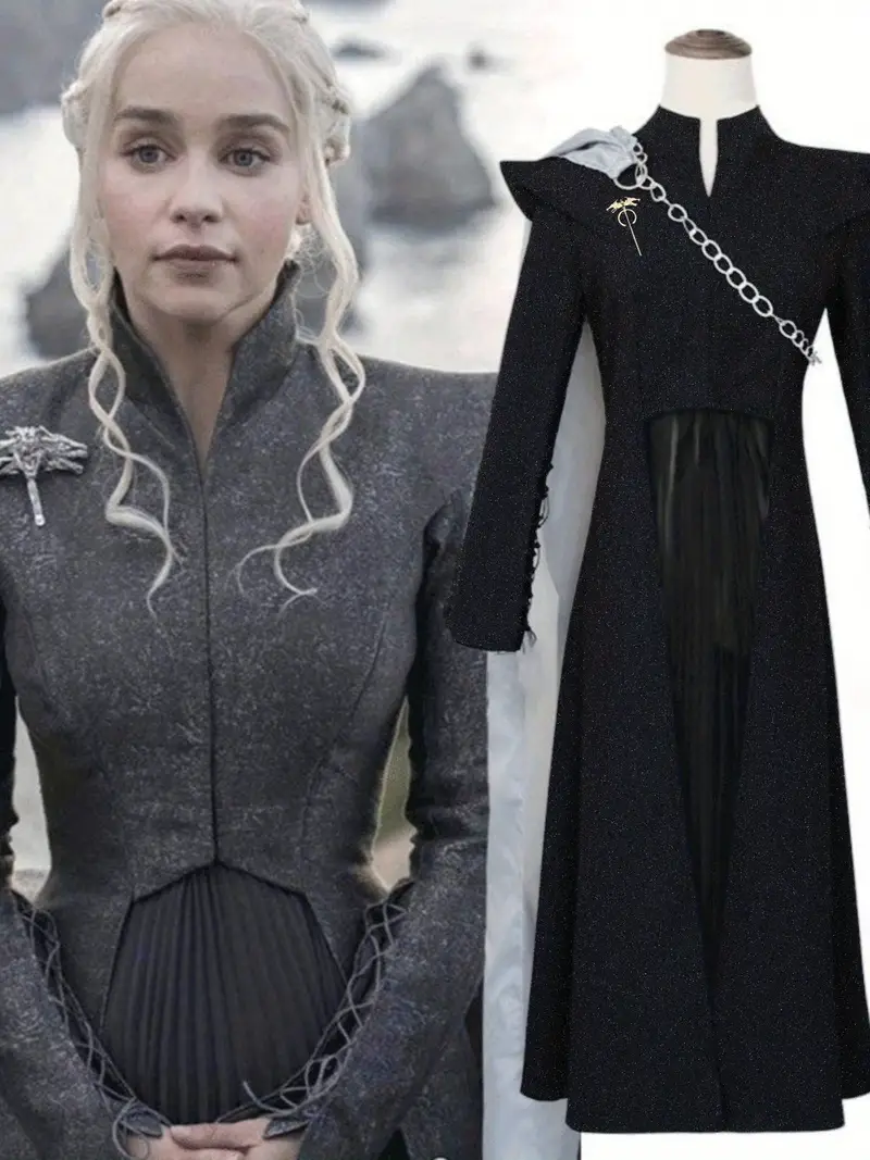 Disfraz de Daenerys Targaryen – Juego de Tronos | Vestido Real con Broche de Dragón