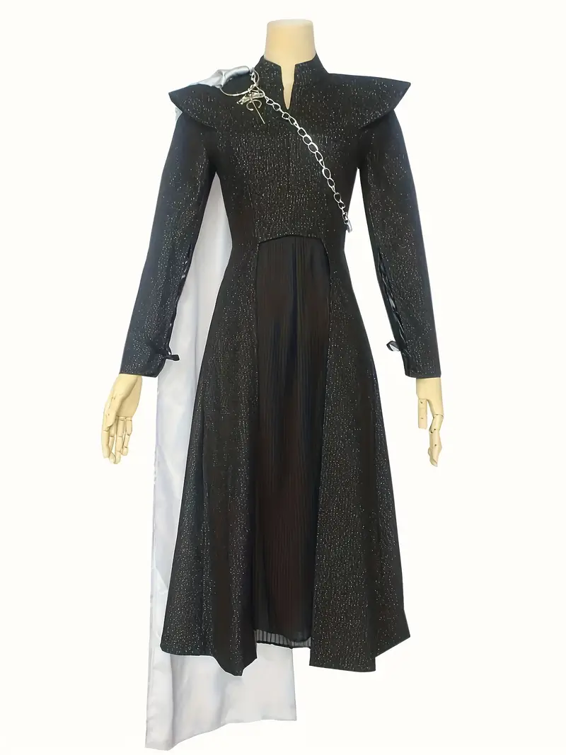 Disfraz de Daenerys Targaryen – Juego de Tronos | Vestido Real con Broche de Dragón miniatura 2