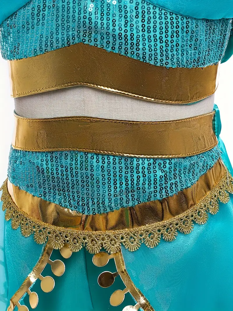 Disfraz de Princesa Jazmín Azul para Niñas con Accesorios miniatura 2