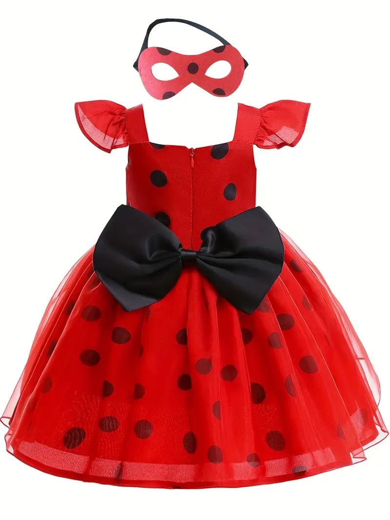 Disfraz Ladybug Niñas Vestido Rojo con Máscara Halloween