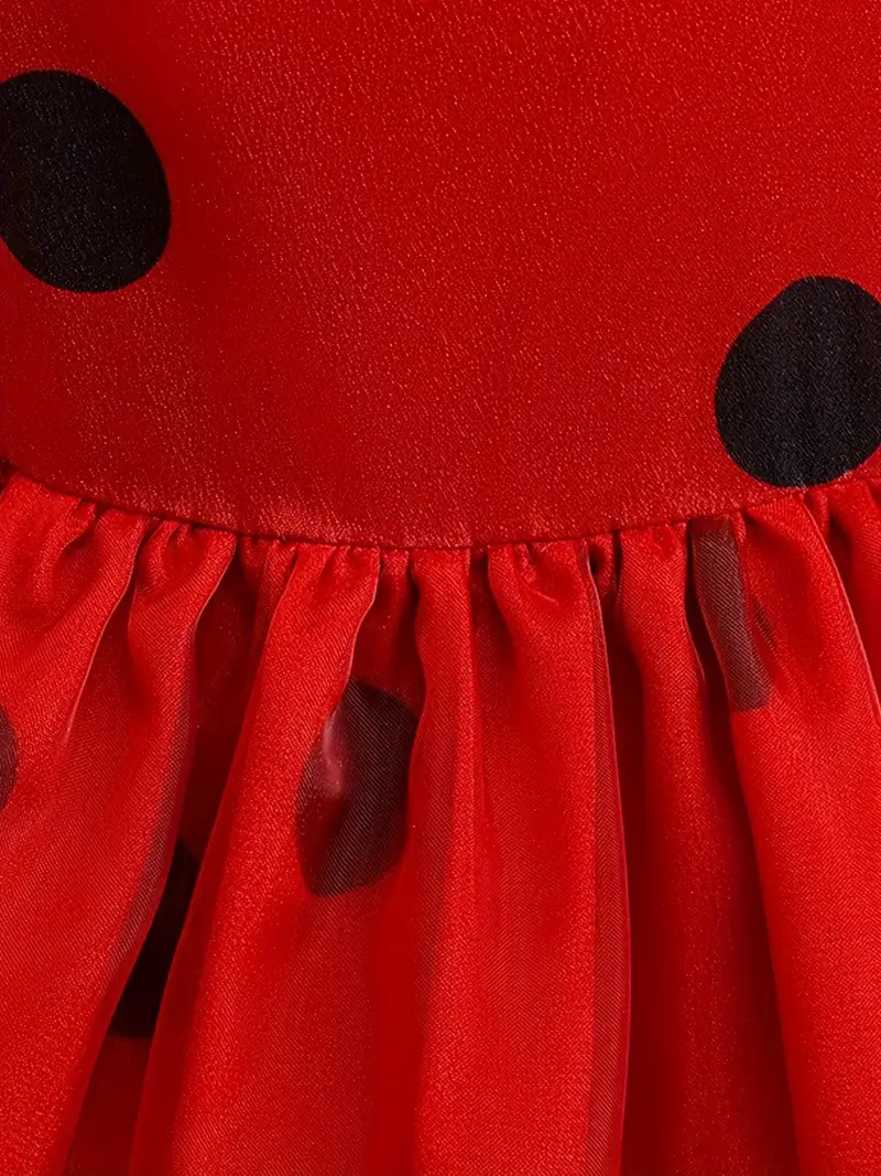 Disfraz Ladybug Niñas Vestido Rojo con Máscara Halloween miniatura 3