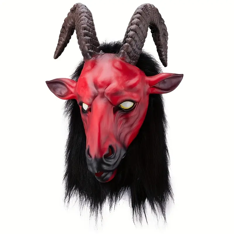Máscara de Cabra Infernal Realista – Látex de Alta Calidad para Halloween, Cosplay y Fiestas de Terror