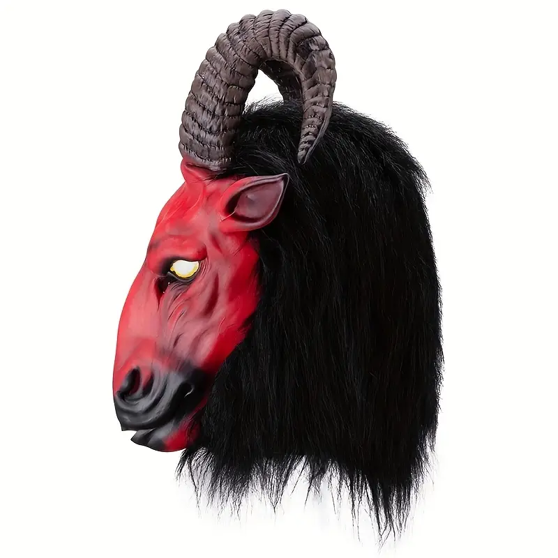 Máscara de Cabra Infernal Realista – Látex de Alta Calidad para Halloween, Cosplay y Fiestas de Terror miniatura 3