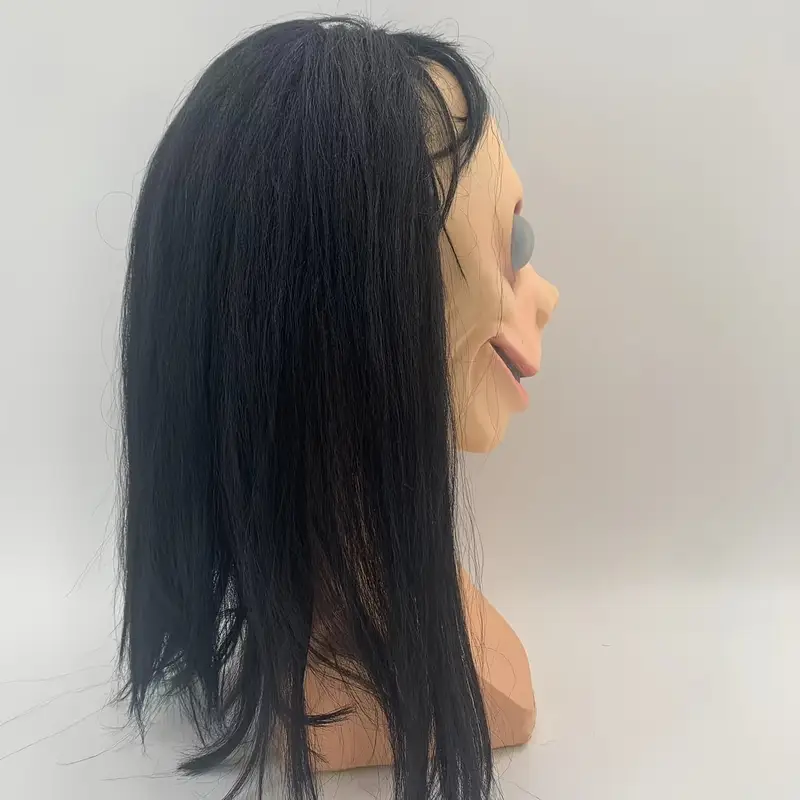 Máscara Momo – Disfraz de Terror con Cabello Largo miniatura 2