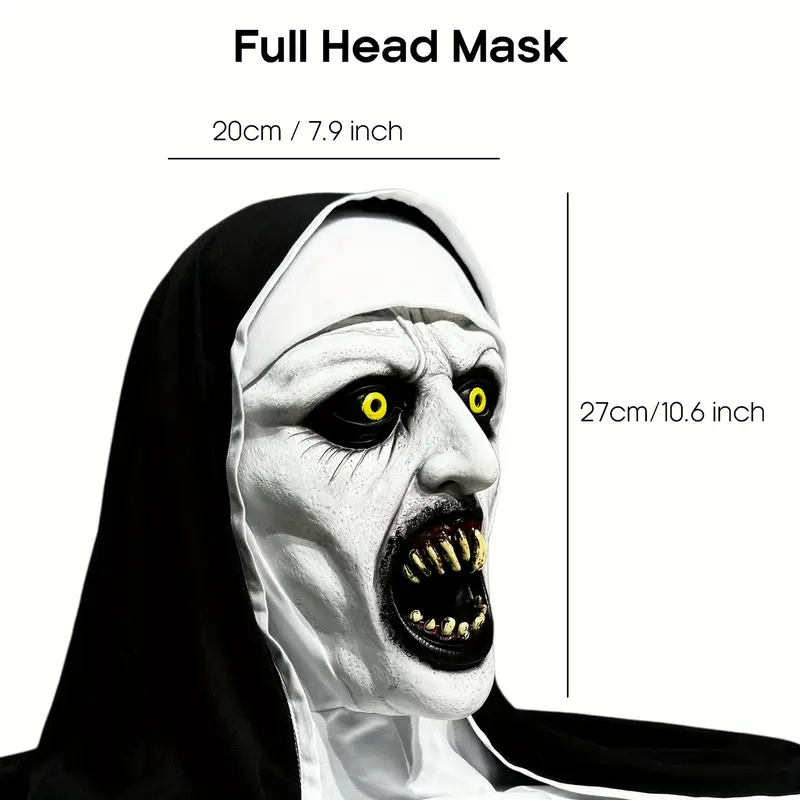 Máscara de La Monja Valak de Terror para Adultos | Halloween y Cosplay miniatura 2