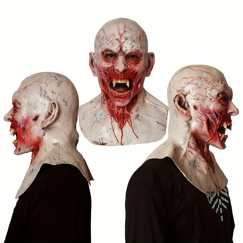 Máscara de Zombie Sangriento – Látex Realista para Halloween y Cosplay miniatura 2