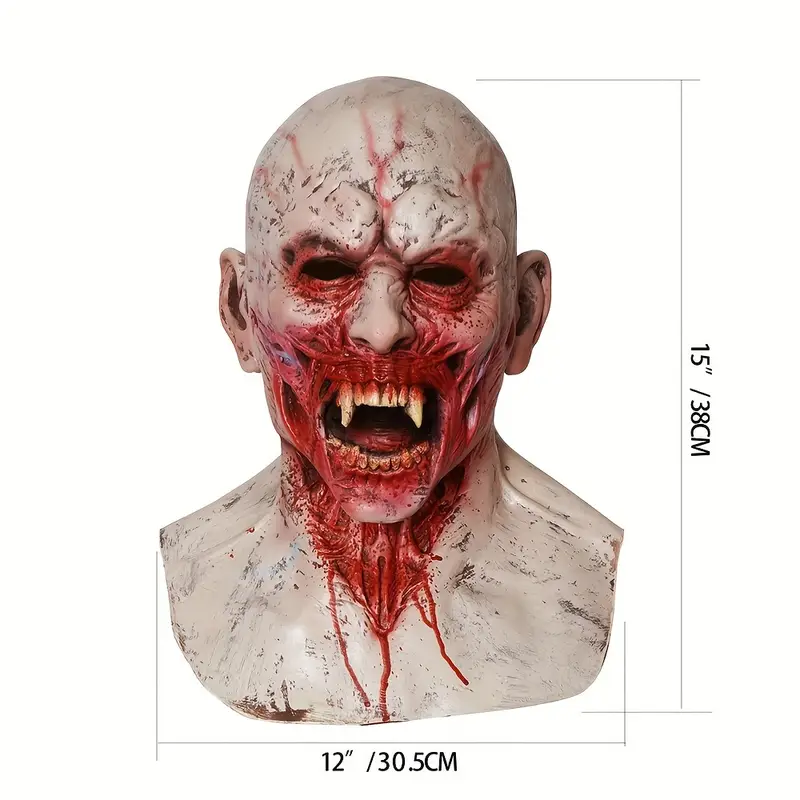 Máscara de Zombie Sangriento – Látex Realista para Halloween y Cosplay miniatura 3