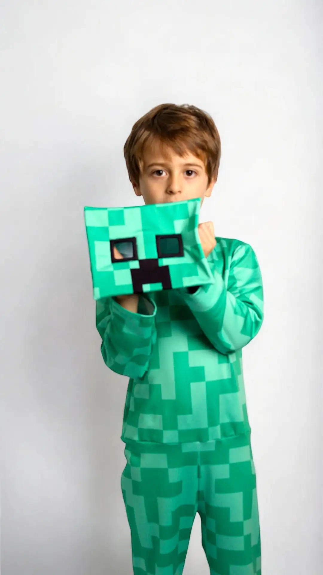 Disfraz de Minecraft Creeper para Niños – Con Máscara y Antifaz miniatura 3