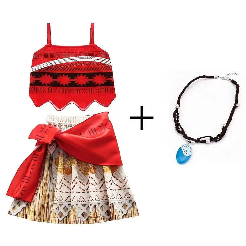 Disfraz de Moana para Niñas – Conjunto de Vestido y Cinturón