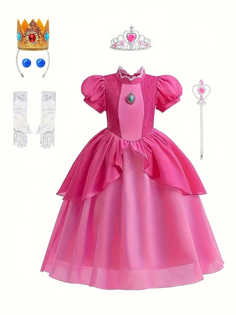 Disfraz de Princesa Peach Niña con Accesorios