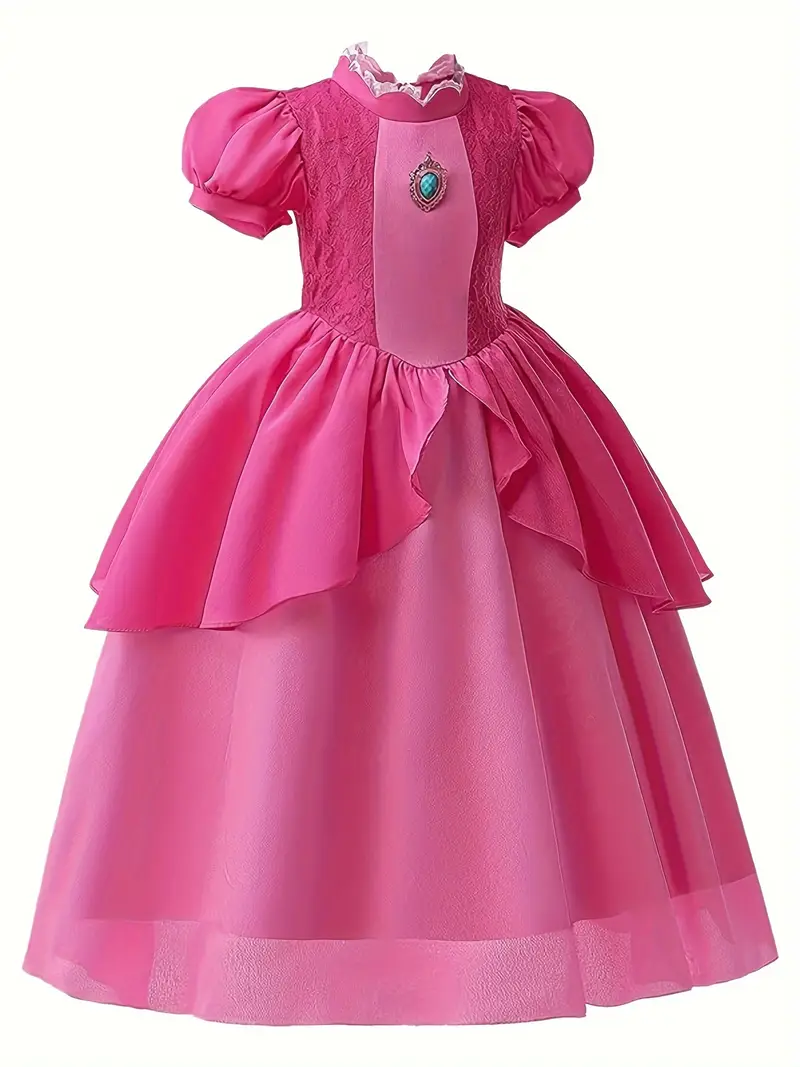 Disfraz de Princesa Peach Niña con Accesorios miniatura 2