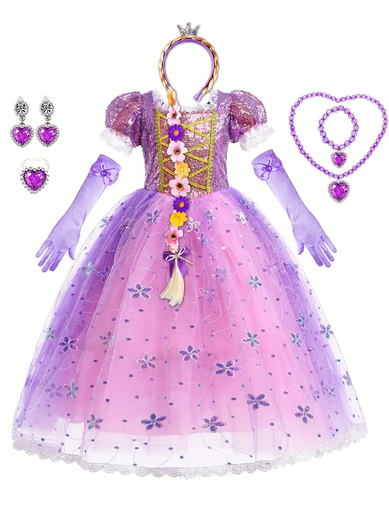 Disfraz de Princesa Rapunzel Lila para Niñas