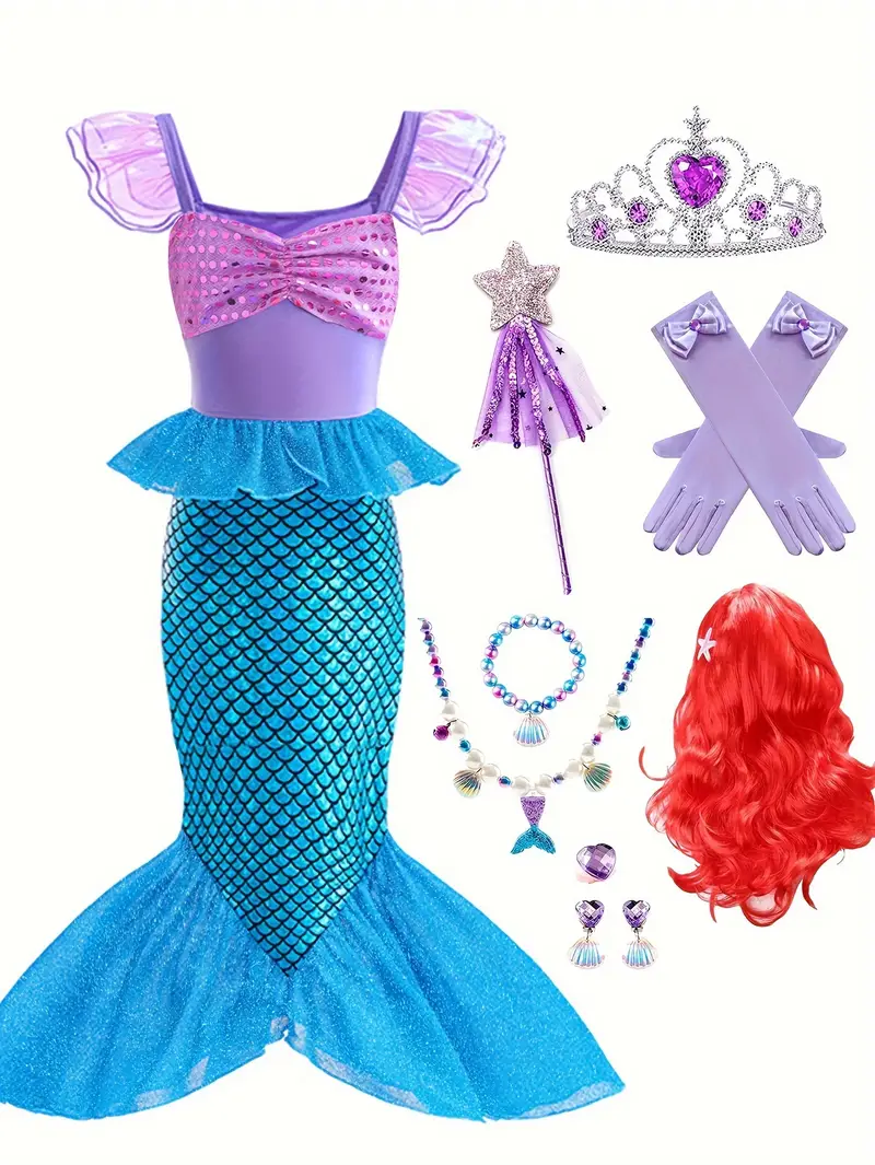 Disfraz de Sirena Azul para Niñas con Accesorios