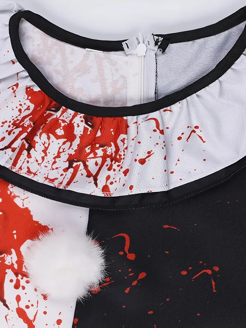 Disfraz de Niña Pálida Terrifier para Mujer | Vestido Sangriento Blanco y Negro miniatura 3