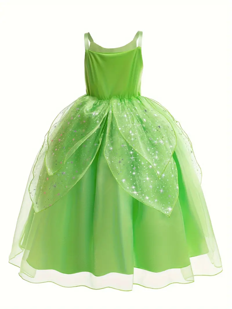 Disfraz de Princesa Tiana Verde para Niñas con Accesorios miniatura 2