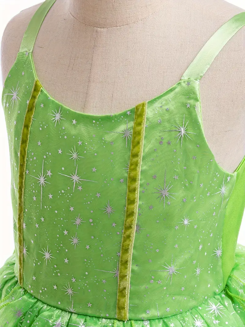 Disfraz de Princesa Tiana Verde para Niñas con Accesorios miniatura 3